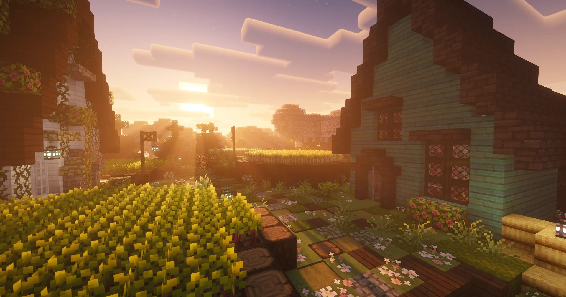 The Blooming Gardens glowing in the evening light